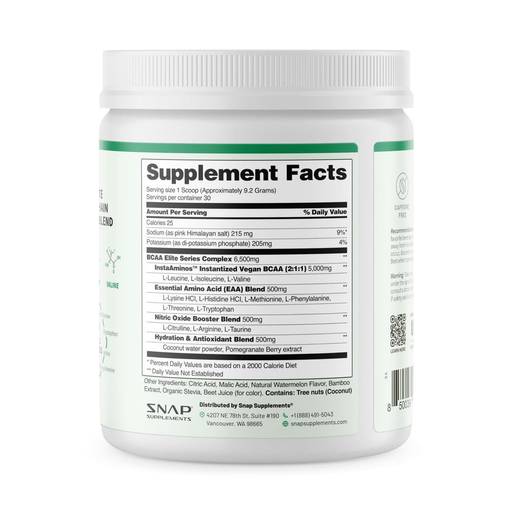 Snap BCAA Powder preworkout-setup on counter suggests ready-to-drink performance support