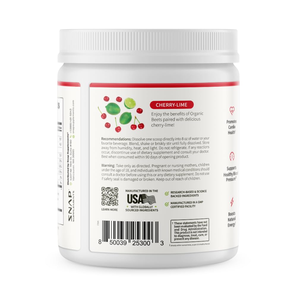 Snap Supplements packaging shows 8.8 oz for a convenient month-long supply