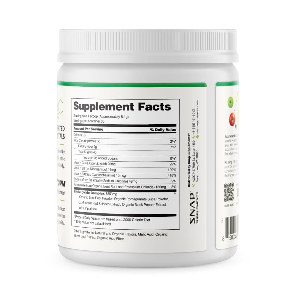 Snap Supplements reseal-cap on beet root powder jar for travel-friendly use.