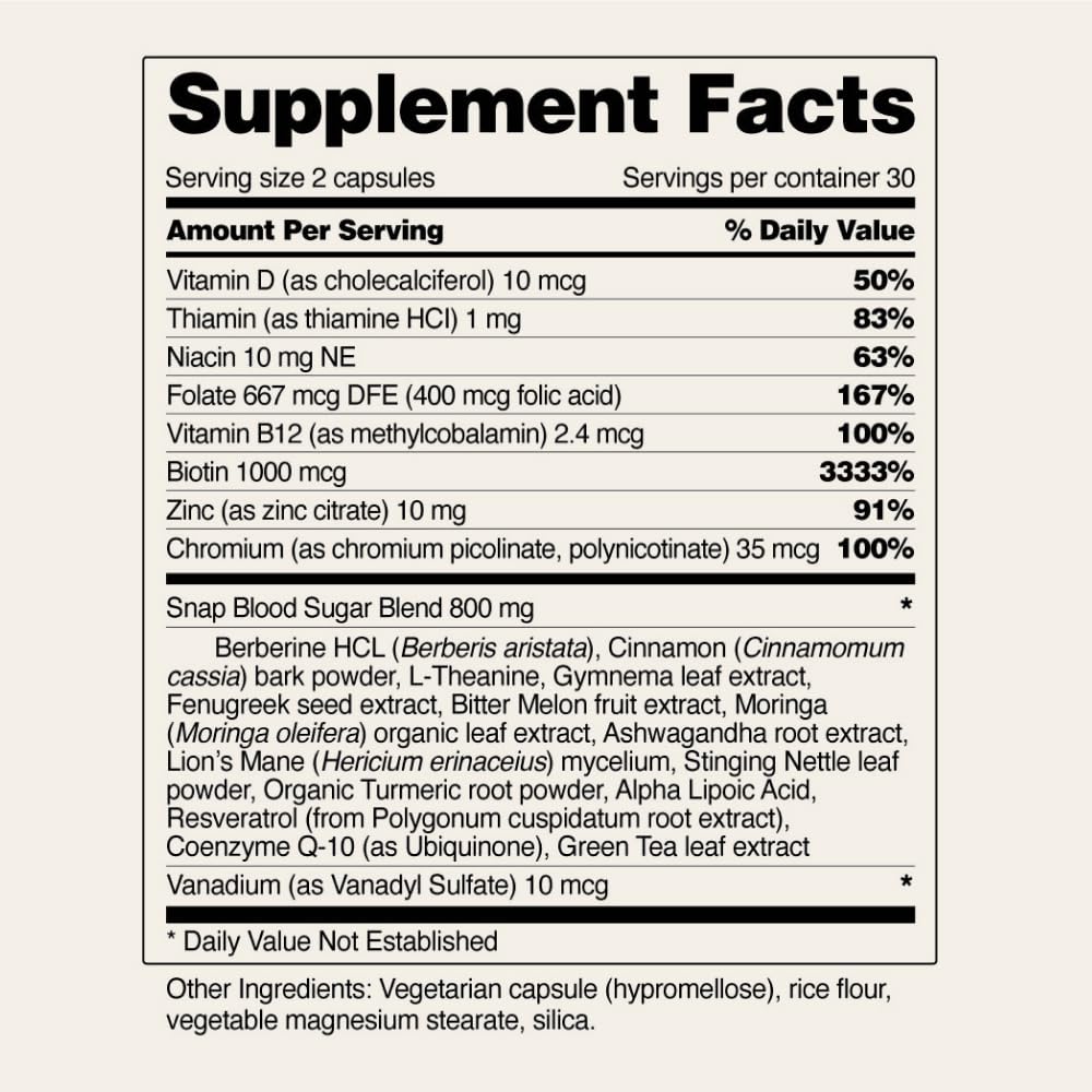 Alpha Lipoic Acid tablet visible in Snap Supplements Blood Sugar Blend packaging.