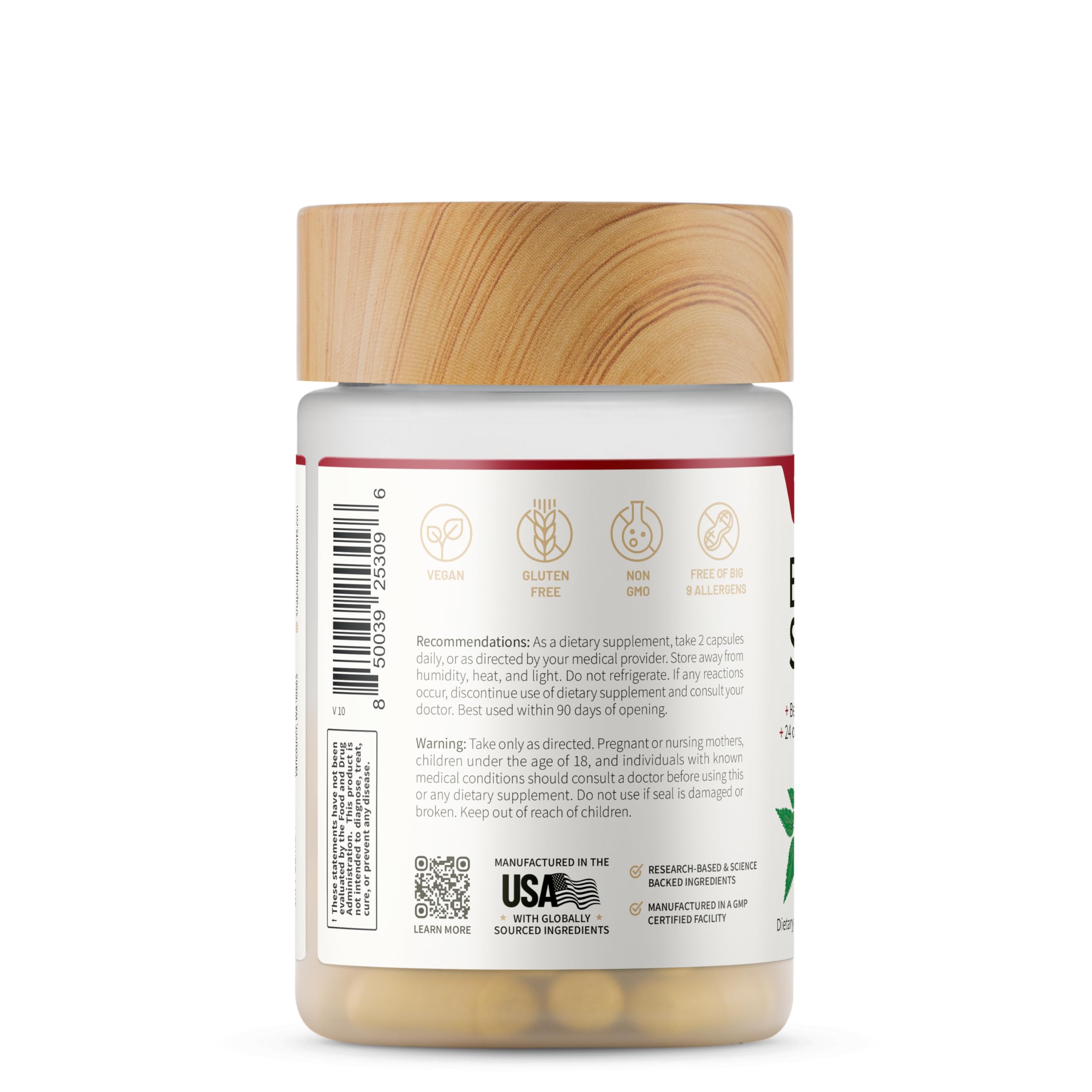 Gymnema leaves accent on Snap Supplements Blood Sugar Blend packaging.