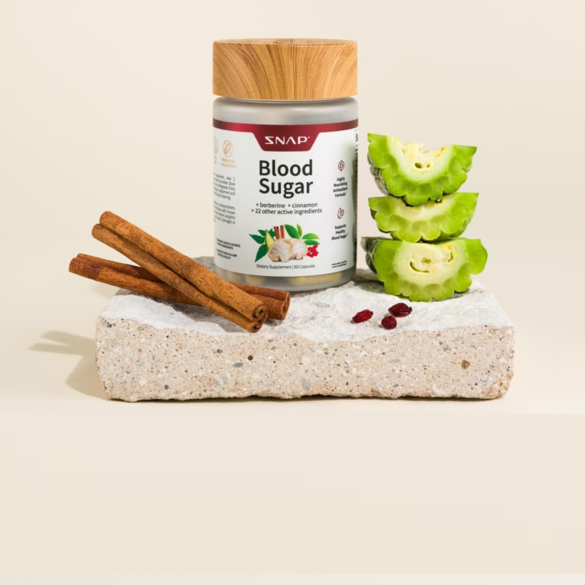 Ingredients panel view on Snap Supplements Blood Sugar Blend