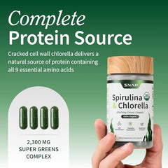 Snap Supplements bottle back highlights nutrition facts for a vegan, gluten-free blend.