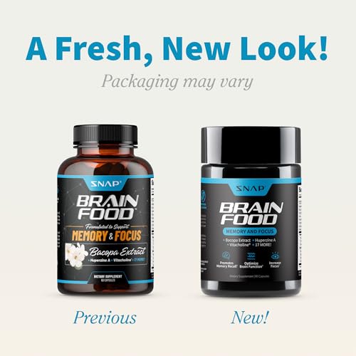 Snap Supplements Brain Booster capsules aligned for daily cognitive support