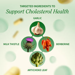 Snap Supplements Cholesterol Health label closeup highlights key ingredients.