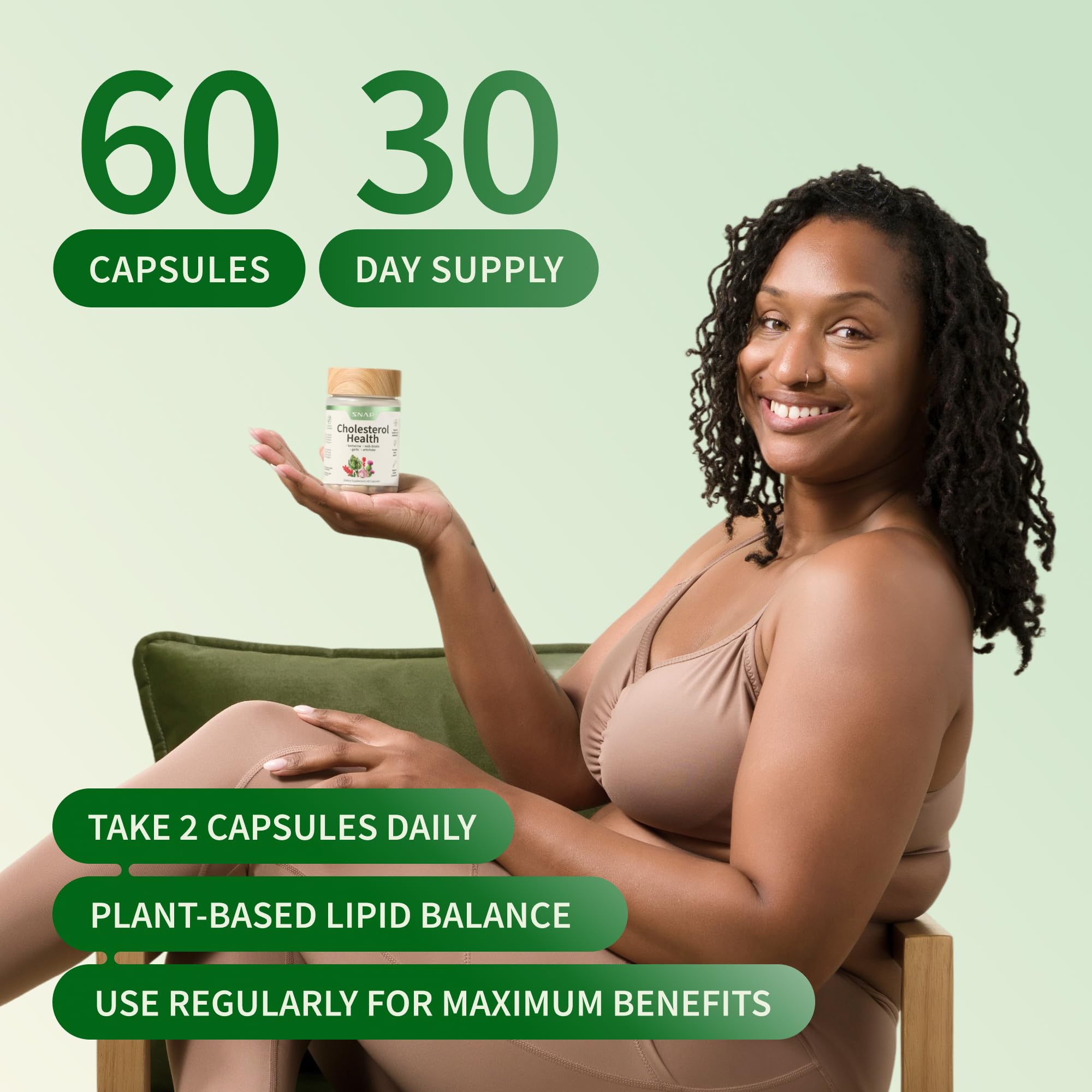 Snap Supplements Cholesterol Health plant sterols highlighting fat metabolism.