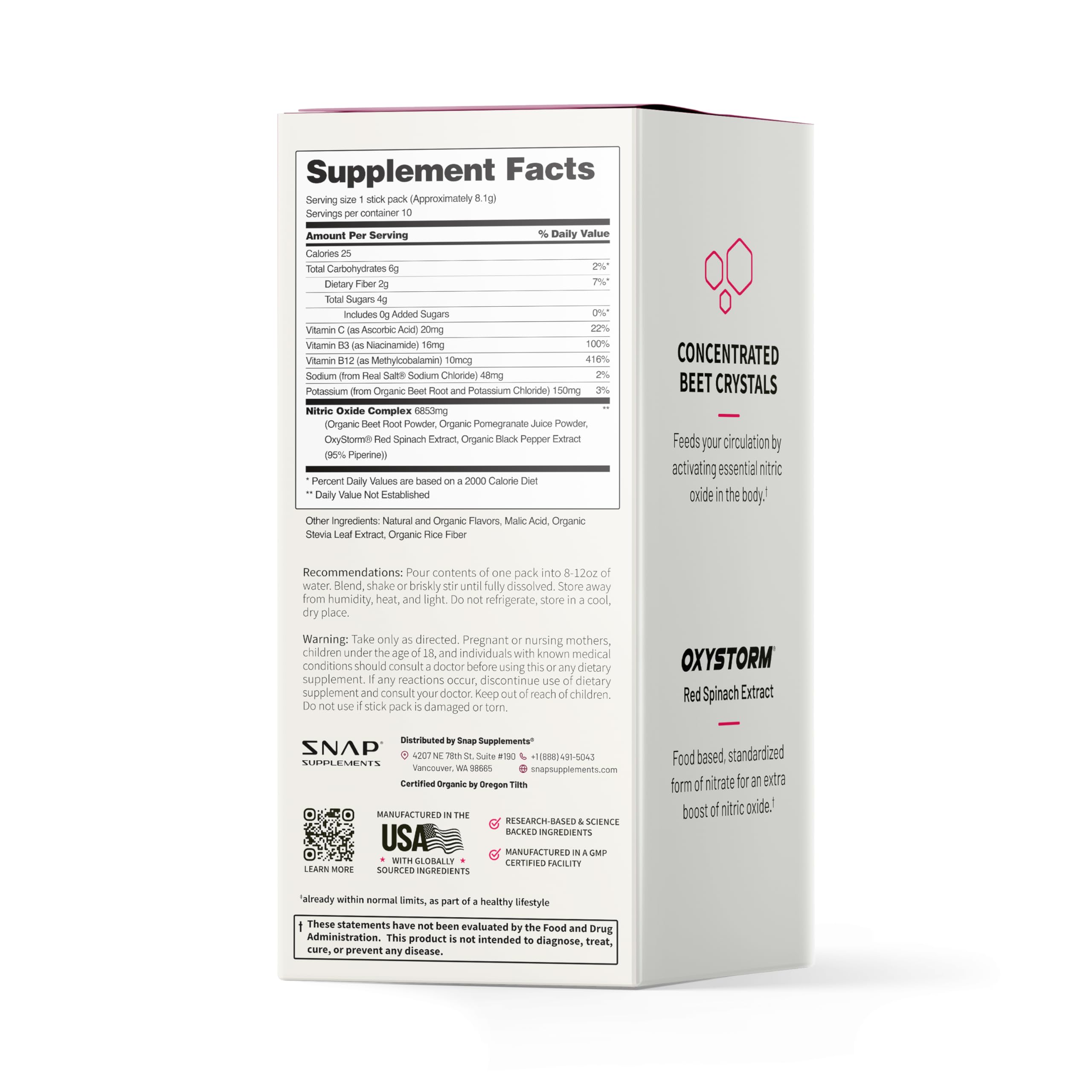 Snap Supplements Globally Sourced Ingredients badge on packaging highlights quality