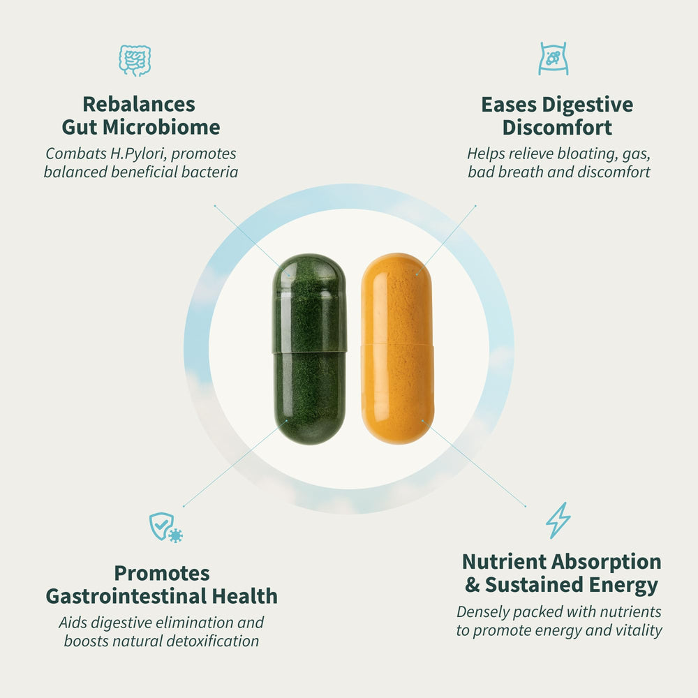 Snap Supplements greens and digestion focus image shows balanced gut support