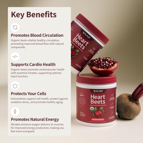 Snap Supplements Heart Beet Powder mixed-berry serving in glass for flavor and daily routine