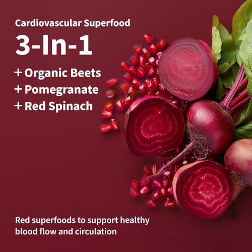 Snap Supplements Heart Beet Powder scoop next to powder for easy daily mix