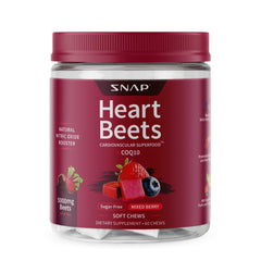 Snap Supplements Heart Beets bottle for convenient daily heart health support.