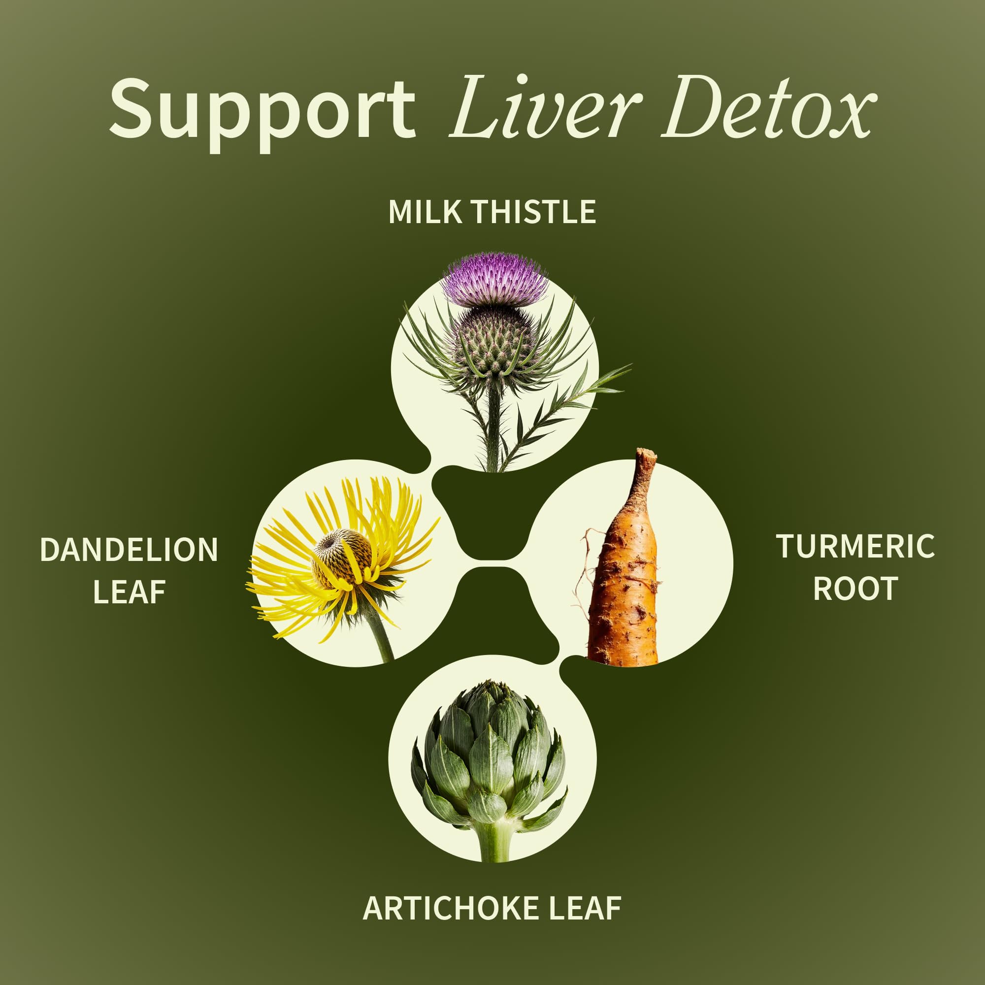 Snap Supplements Milk Thistle Herbal Blend highlights milk thistle and artichoke botanicals for liver support.