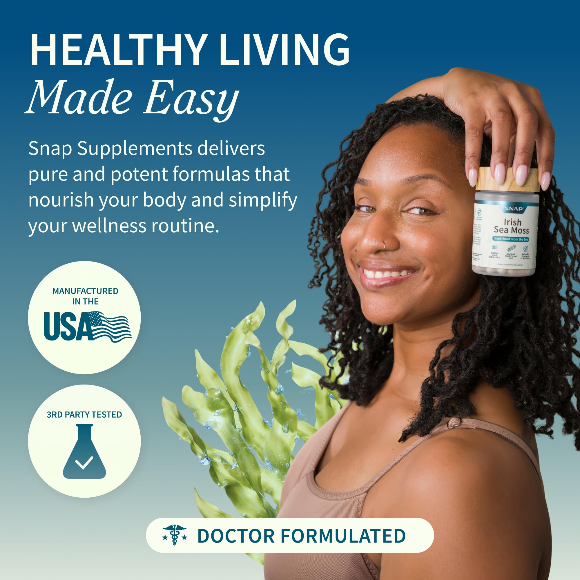 Snap Supplements natural prebiotic components with sea plants