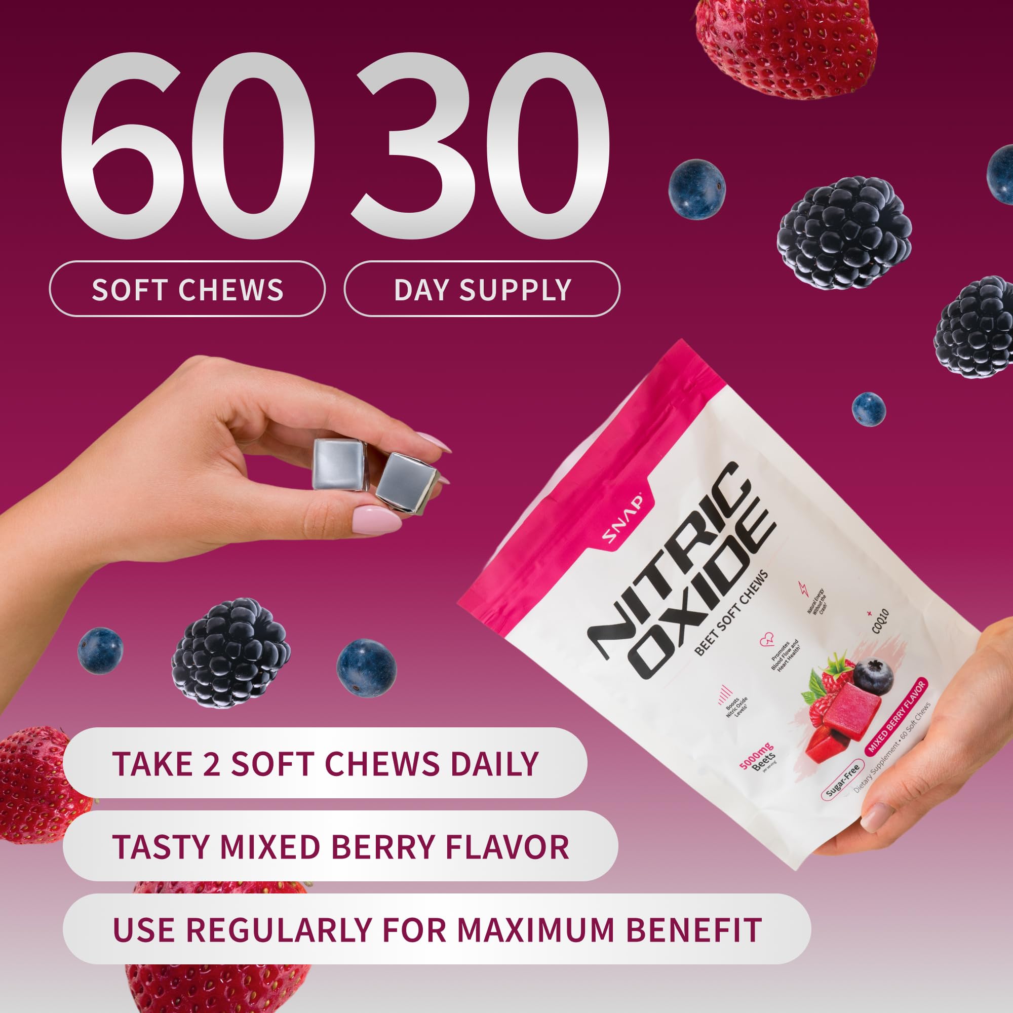 Snap Supplements Nitric Oxide Beet 4:1 extract label communicates potent beet-based support.
