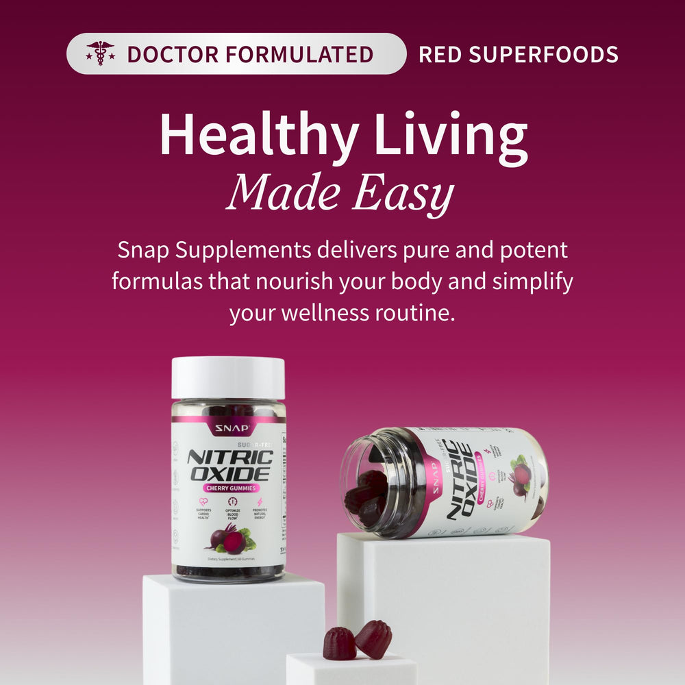 Snap Supplements Nitric Oxide Beet Gummies pour-out demonstrates convenient daily dosage