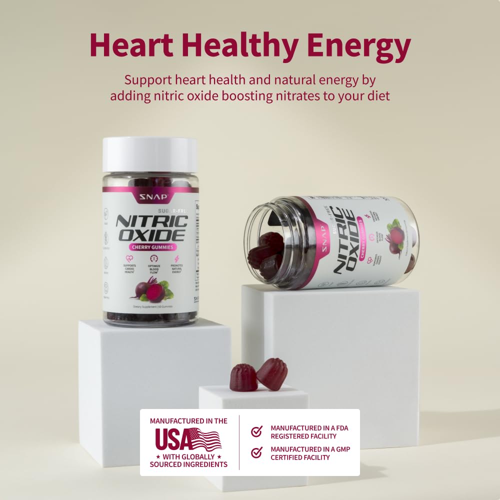 Snap Supplements Nitric Oxide Beet Root Gummies taste profile with cherry flavor