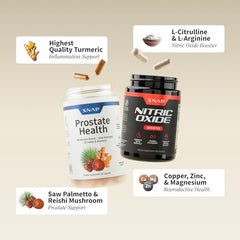 Snap Supplements Nitric Oxide Booster bottle close-up with ginseng for natural energy support.