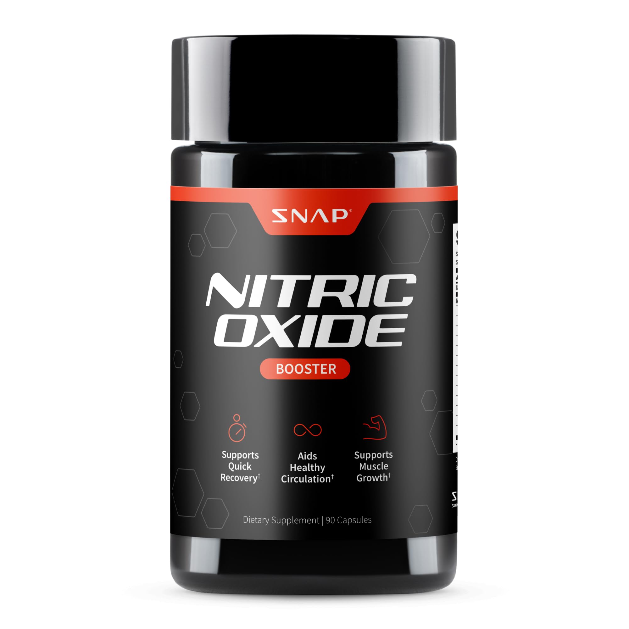 Snap Supplements Nitric Oxide bottle pour supports natural energy during workouts