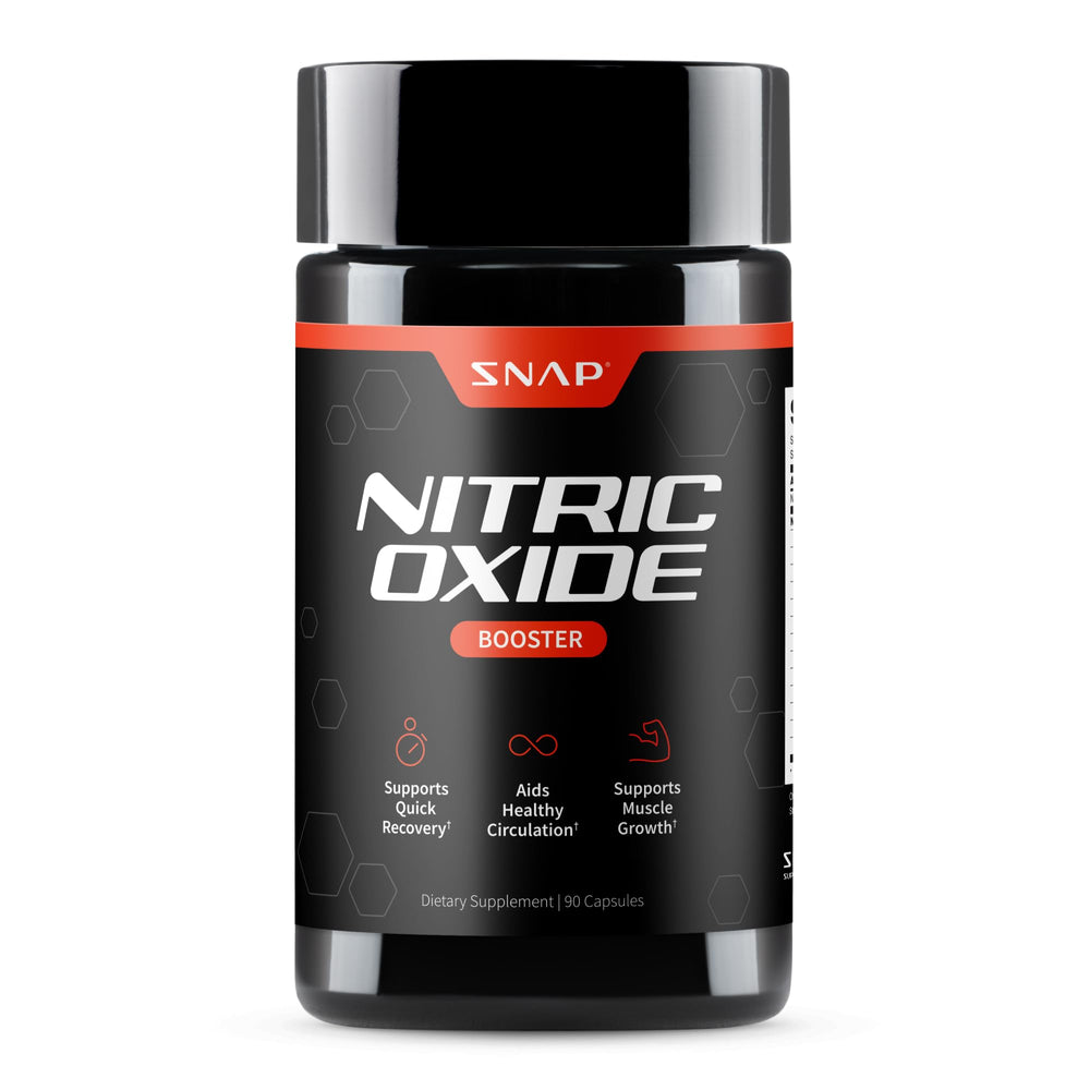 Snap Supplements Nitric Oxide bottle pour supports natural energy during workouts