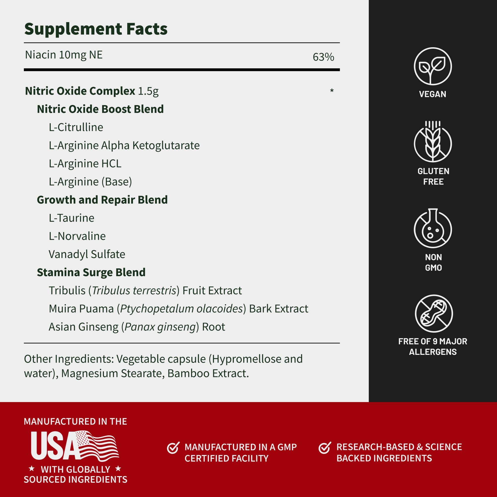 Snap Supplements Nitric Oxide capsule texture showing smooth, easy-to-swallow capsules