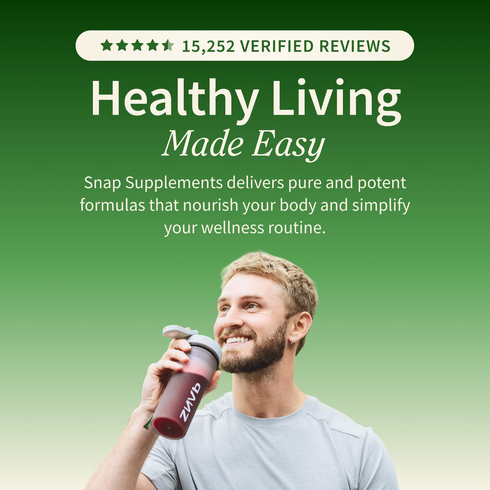 Snap Supplements beet root powder in smoothie cup for nutrient boost.