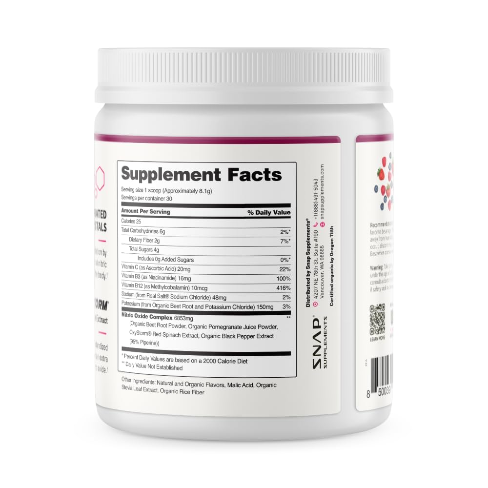 Snap Supplements organic certifications label reinforces trust and purity
