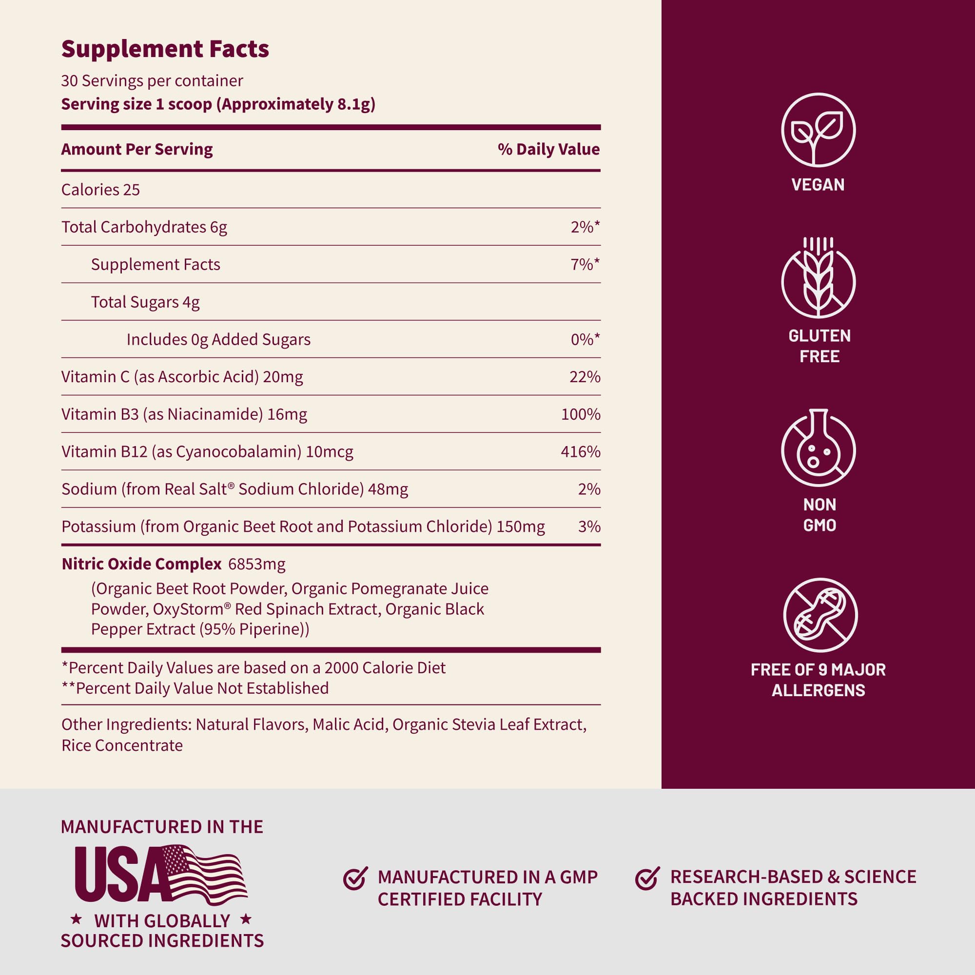 Snap Supplements pomegranate ingredient closeup emphasizes antioxidant rich blend