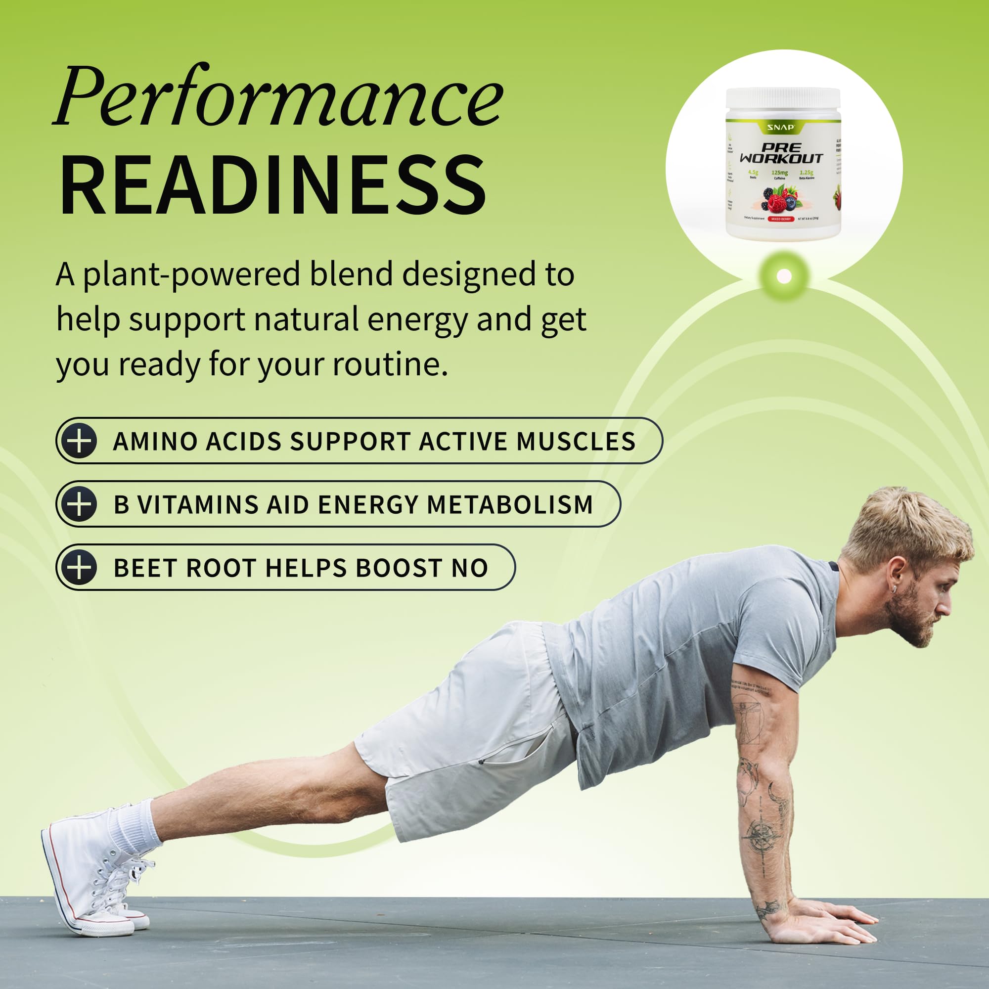 Back label details of Snap Supplements pre-workout beet root powder