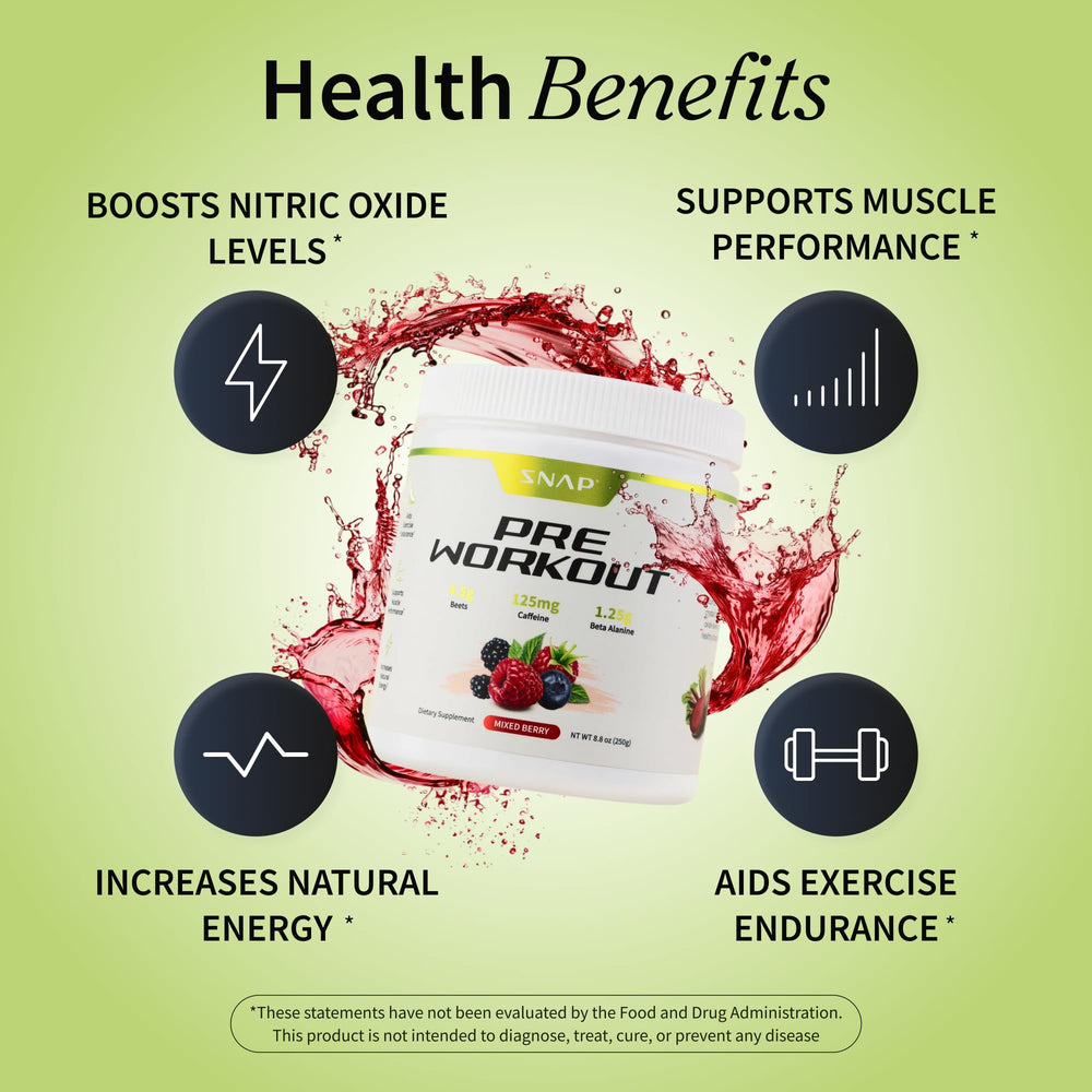Mixed-berry flavored drink with Snap Supplements beet root powder in glass