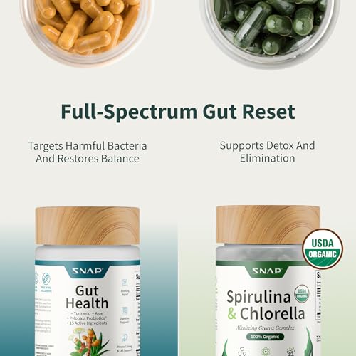 Snap Supplements probiotic digestive enzymes capsules support gut harmony and energy