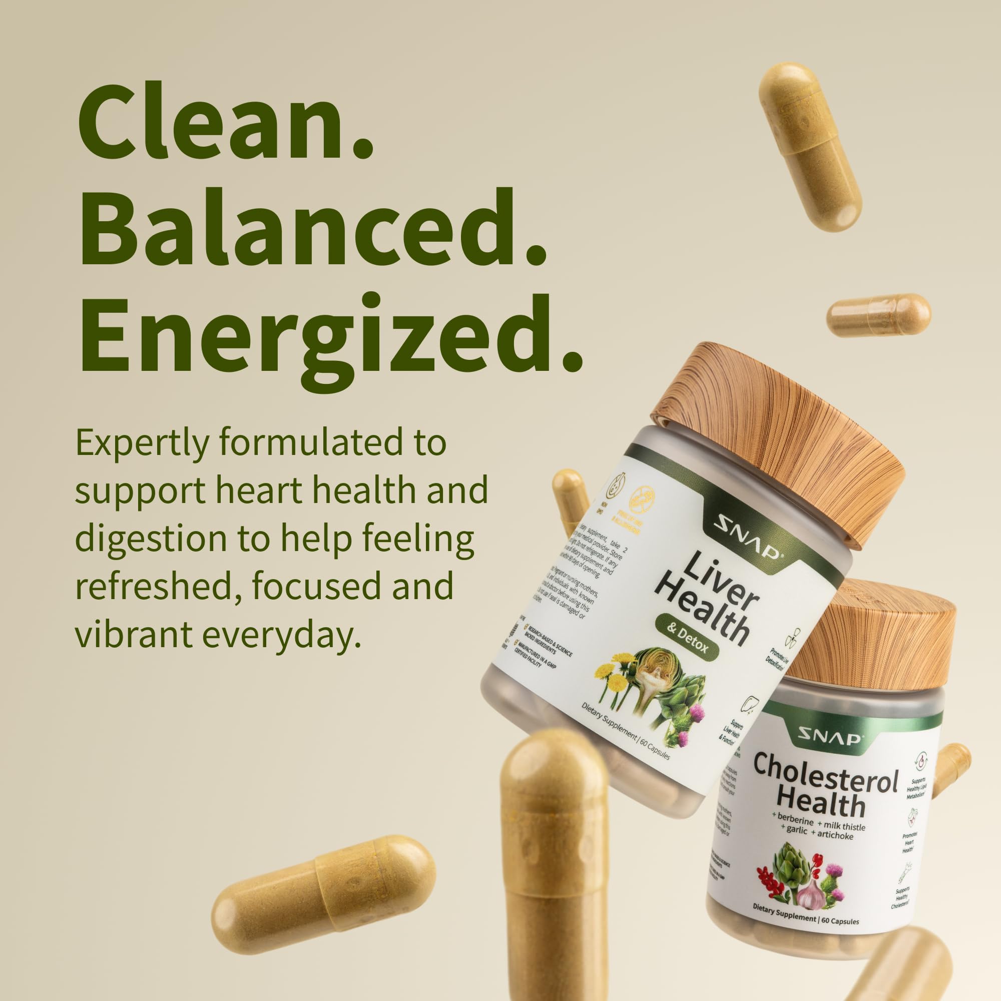 Snap Supplements two-pack packaging showing value and convenience for home or travel.