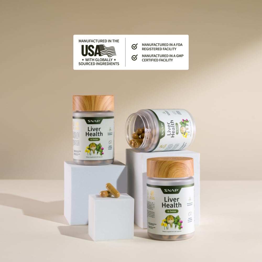 Quality indicator showing USA-made facility for Snap Supplements liver health
