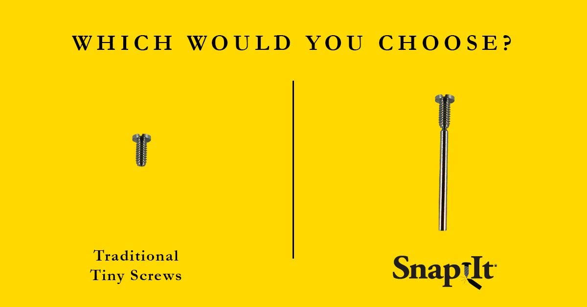 Snapit kit shows various screw lengths for most frames.