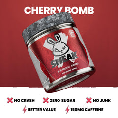 SNEAK Cherry Bomb being poured into a shaker for on-the-go energy.
