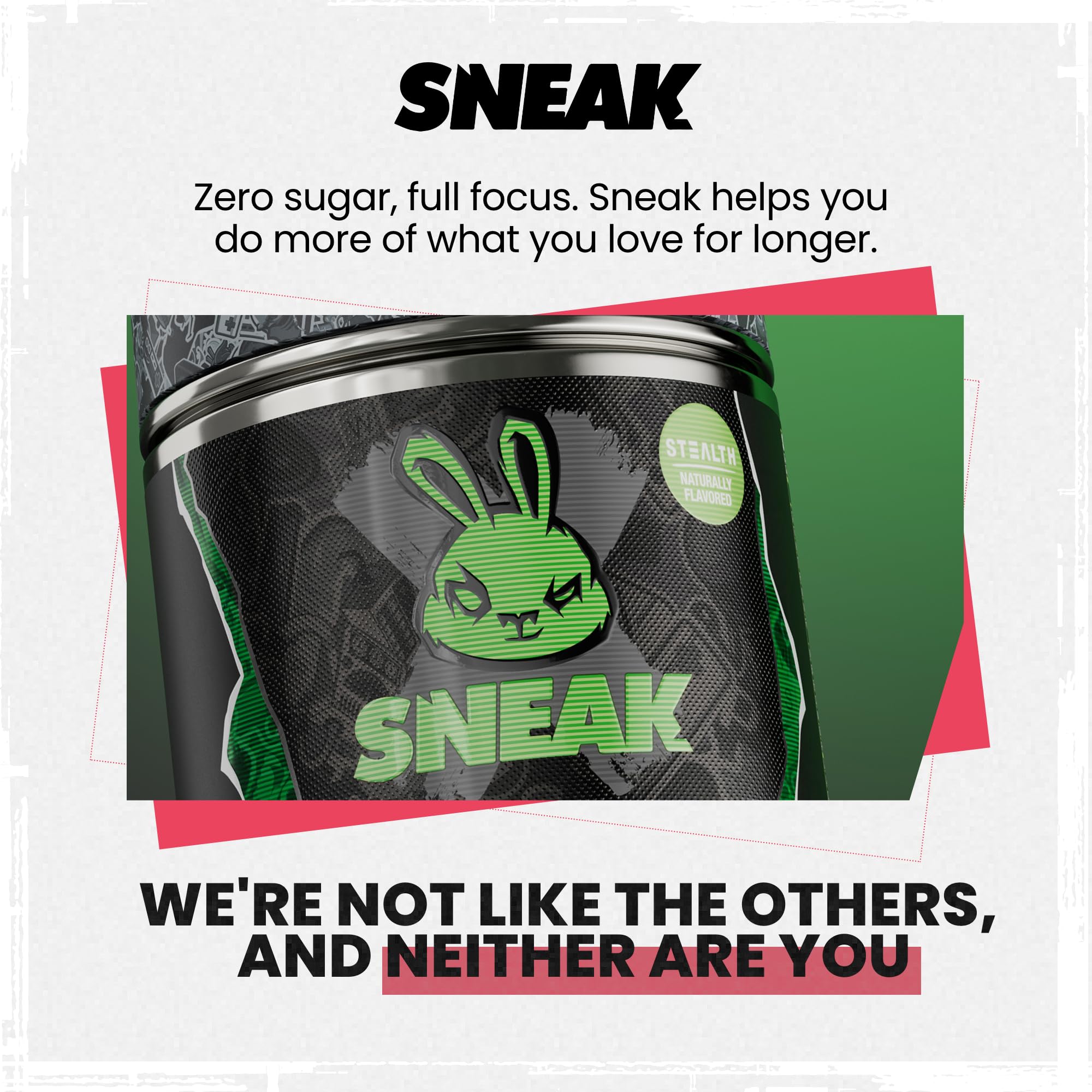 SNEAK Stealth drink in glass with no sugar and vibrant color