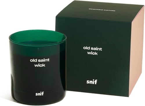 Snif Old Saint Wick candle Siberian pine note fills rooms with fresh forest scent.