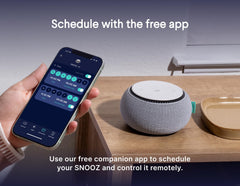 SNOOZ plug-and-play design shown with a simple 3-button interface.