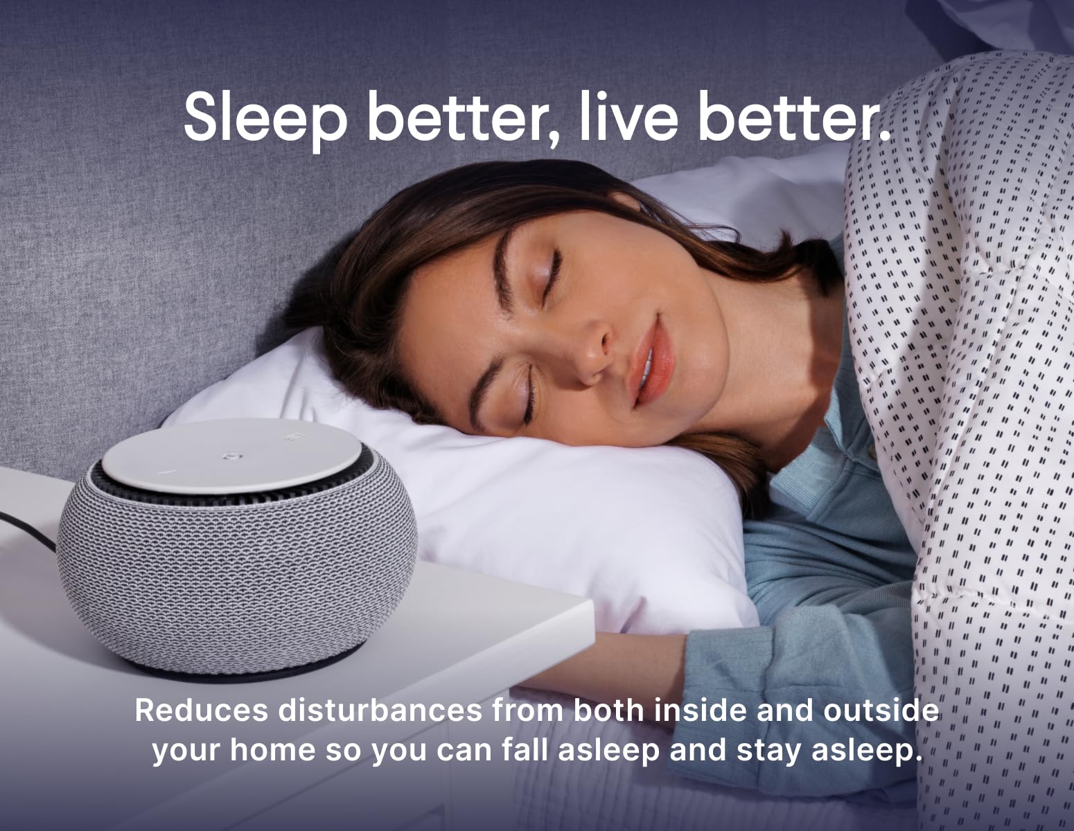 SNOOZ weighs 1.1 lb, ideal for bedside use and travel.