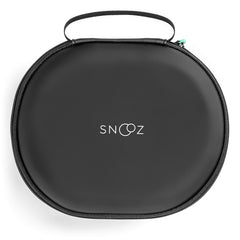SNOOZ travel case organized interior secures power adapter and cord.