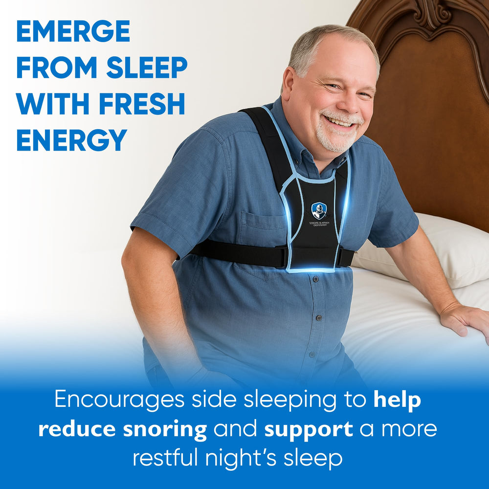 SNORE & APNEA DEFENDER Snore & Apnea Guard back-sleep prevention helps reduce back sleeping.