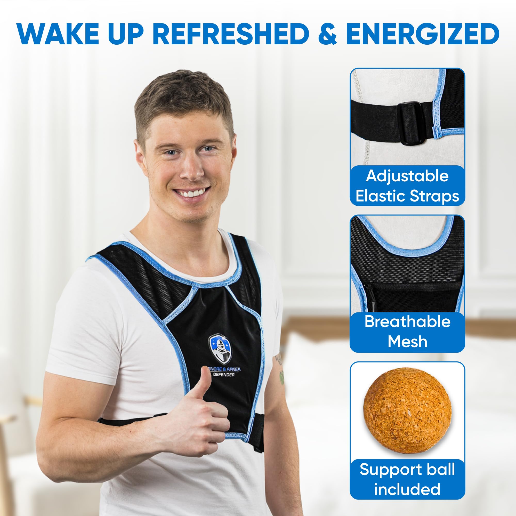SNORE & APNEA DEFENDER Snore & Apnea Guard lightweight design allows free movement all night.