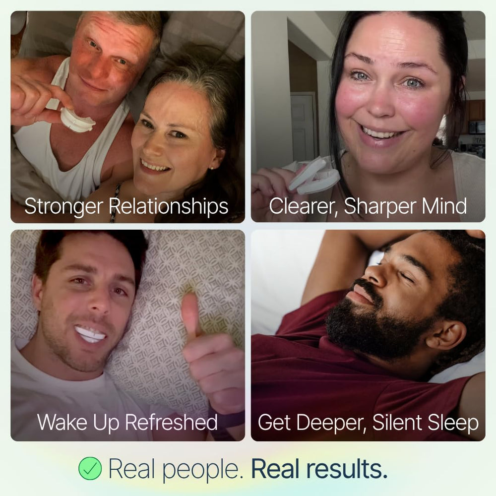 SnoreLessNow Somnofit-S discreet mouth guard fits men and women.