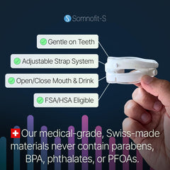 SnoreLessNow Somnofit-S Swiss-made craftsmanship highlights durability and discreet wear.