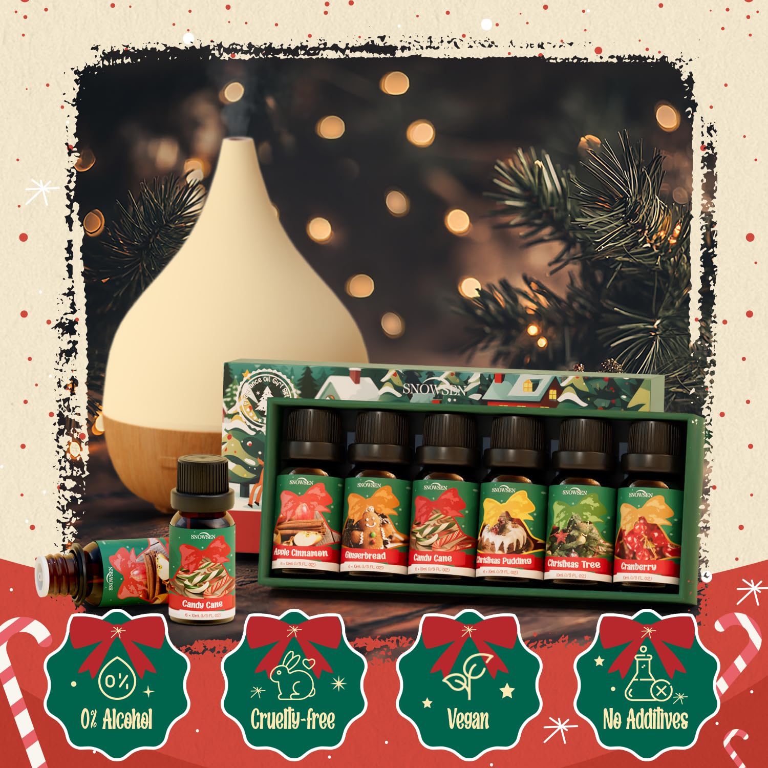SNOWSEN Christmas Pudding essential oil for cozy rooms and DIY candle projects