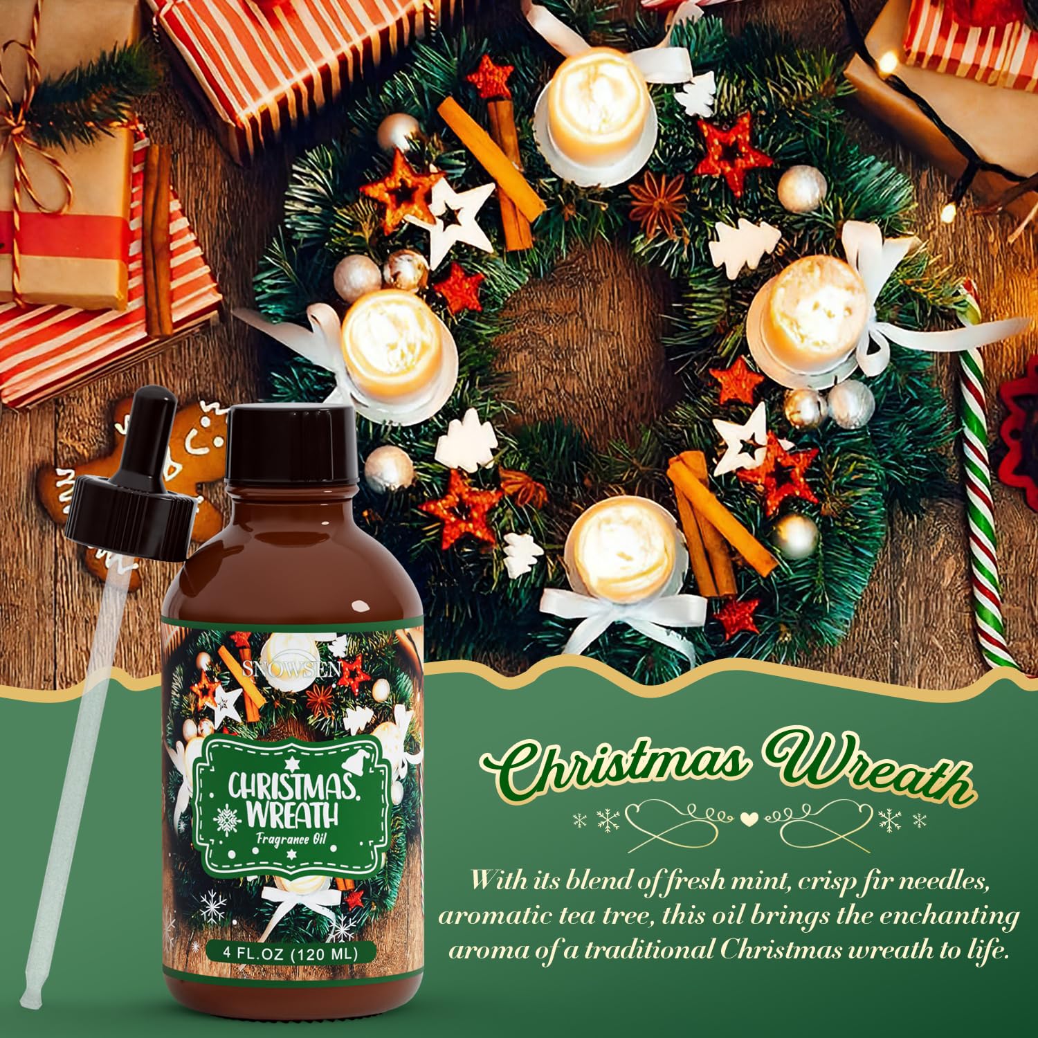 SNOWSEN fragrance oil with dropper cap ideal for precise diffusing.