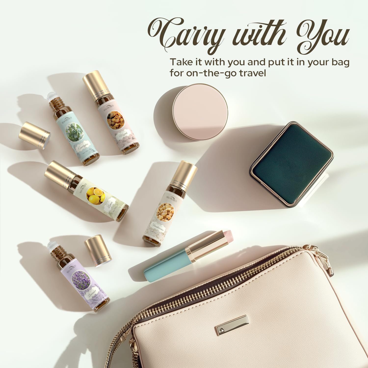 SNOWSEN Lemon roll-on bottle revitalizes mood and energy on the go.