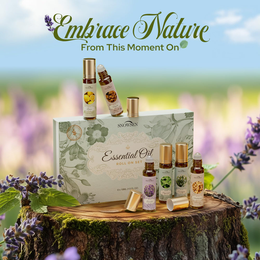 SNOWSEN Myrrh roll-on bottle helps calm stress and centered feeling.