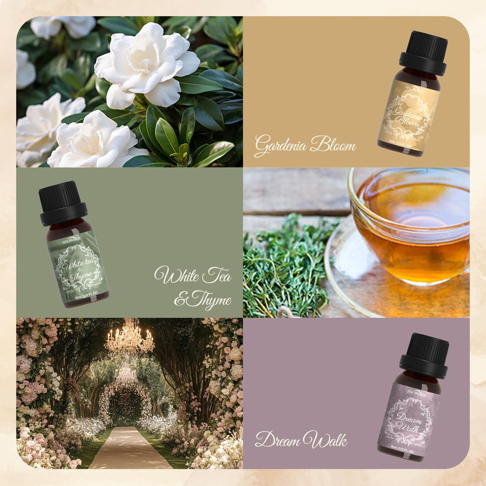 SNOWSEN Gardenia Bloom diffuser oil bottle evokes fresh, spa-like ambience.