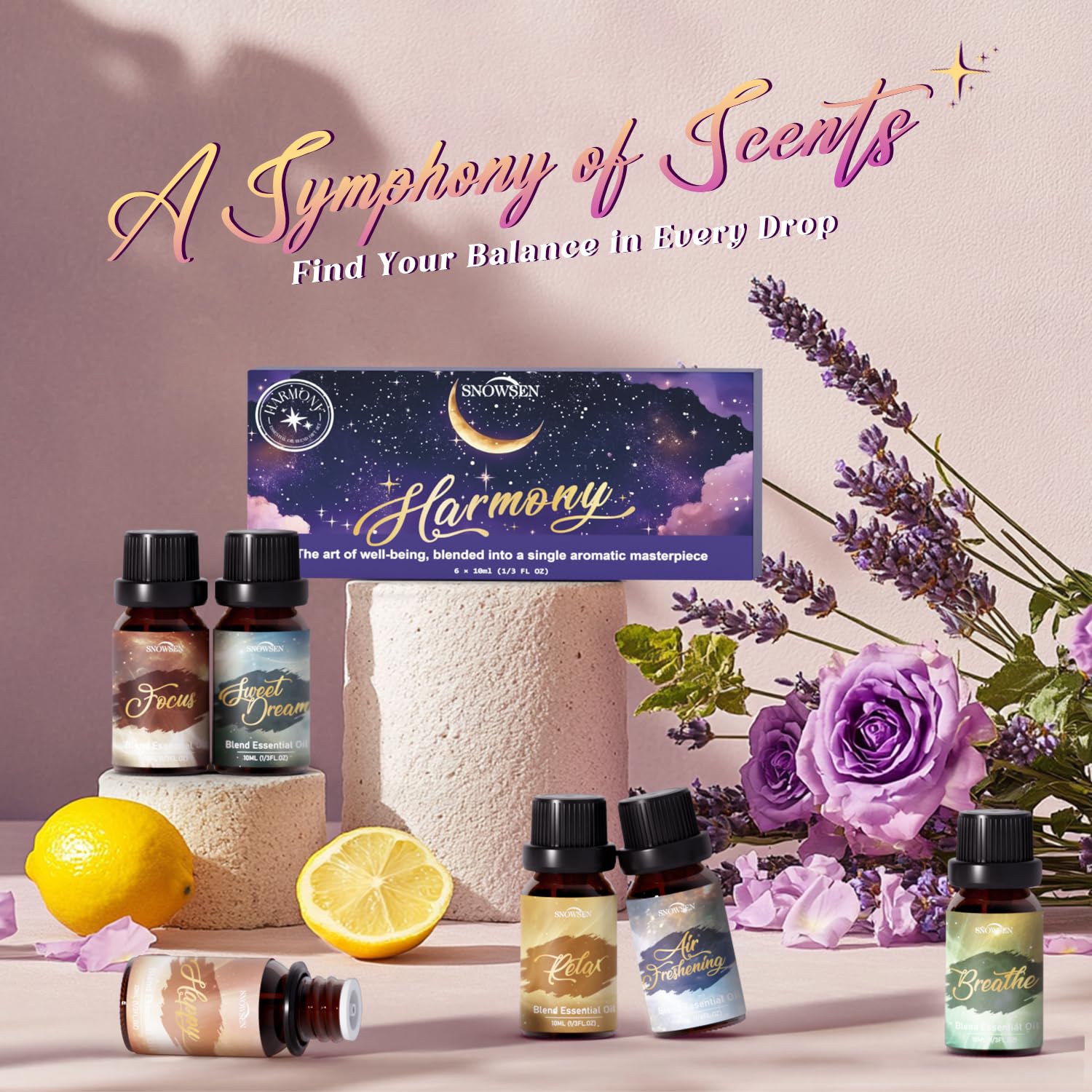SNOWSEN Harmony linen spray bottle ready to freshen fabrics