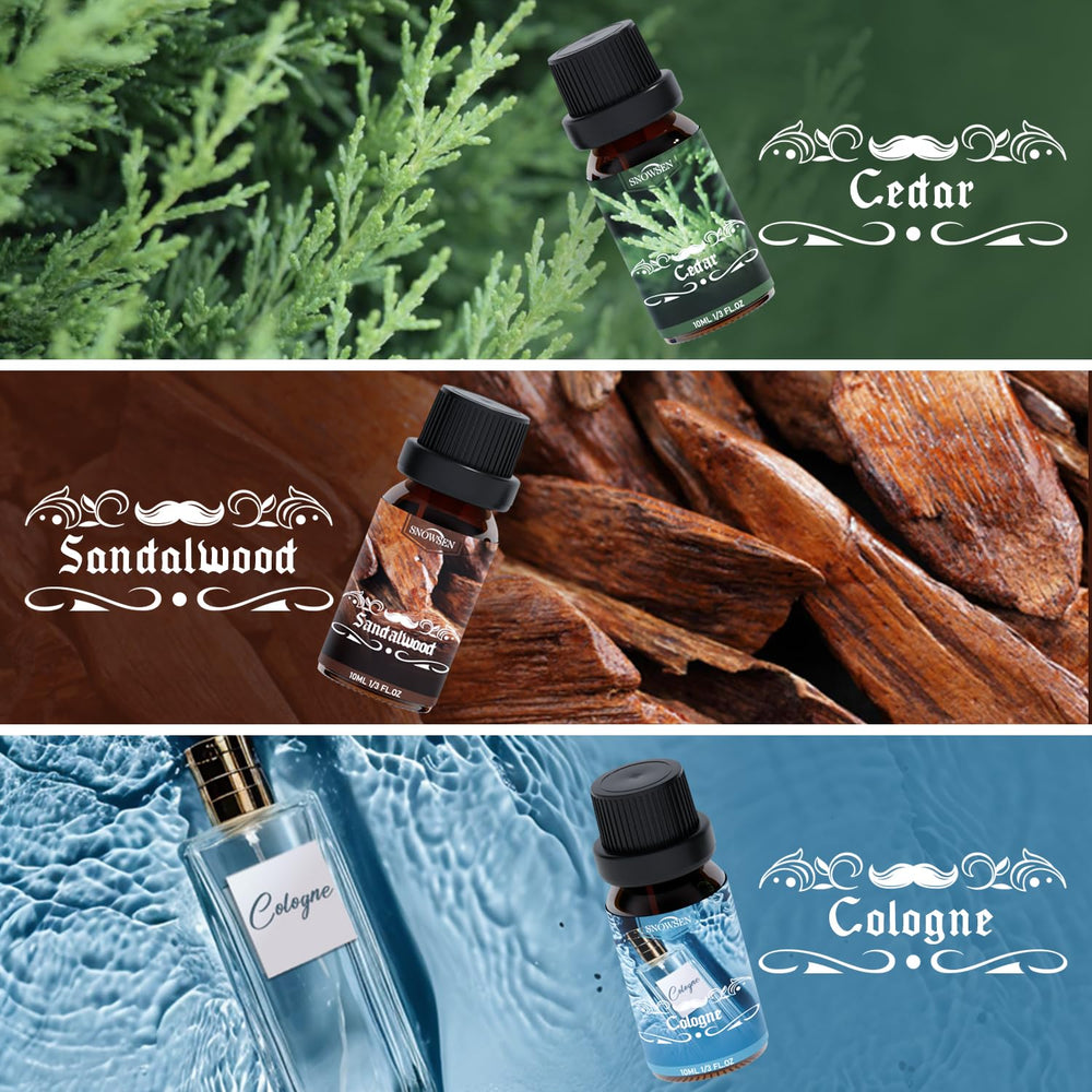 SNOWSEN Men Diffuser Oils Gift Set – cologne scent for masculine ritual and mood.